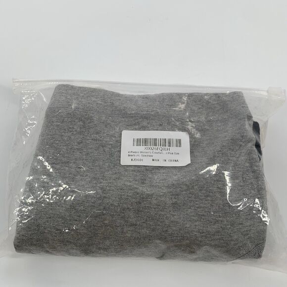 New Pack of 4 Cotton Blend Full Bottom Briefs Underwear XL Womens Nude Black - Picture 3 of 8